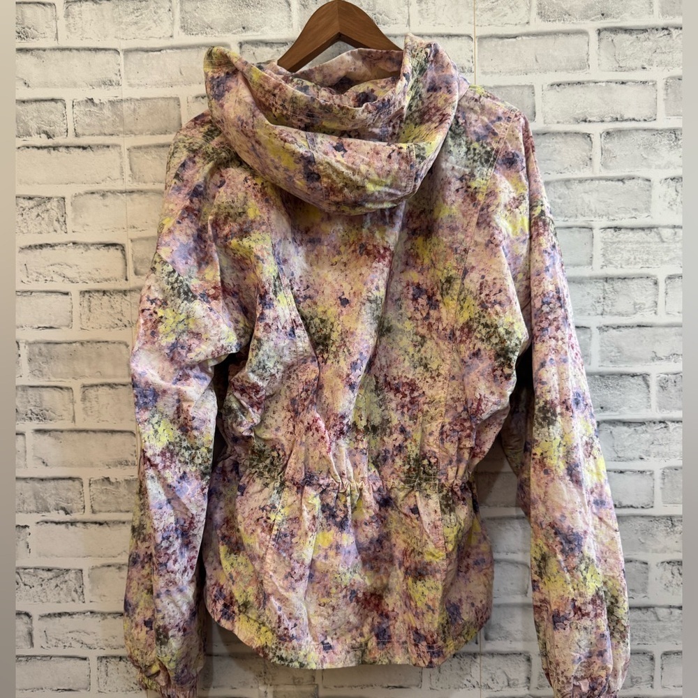 NWT! Women’s Calia purple splash pullover hooded windbreaker jacket Medium $118 - Picture 2 of 5